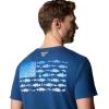 Columbia Men’s PFG Fish Flag II Short Sleeve(Carbon/Vivid Blue Bass + Lures)