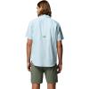 Columbia Men’s PFG Harbor Peak Short Sleeve Shirt(Marine Light Micro Gingham)