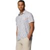 Columbia Mens PFG Super Slack Tide II Stretch Polo(Cool Grey Take Me to Texas)