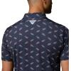 Columbia Mens PFG Super Slack Tide II Stretch Polo(Nocturnal Bluefin Pride)