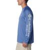 Columbia Men’s PFG Terminal Tackle Long Sleeve Shirt(Bluebell/Cool Grey Logo)