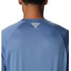 Columbia Men’s PFG Terminal Tackle Long Sleeve Shirt(Bluestone/Collegiate Navy Logo)