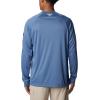 Columbia Men’s PFG Terminal Tackle Long Sleeve Shirt(Bluestone/Collegiate Navy Logo)