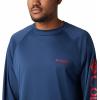 Columbia Men’s PFG Terminal Tackle Long Sleeve Shirt(Carbon/Red Spark Logo)