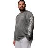 Columbia Men’s PFG Terminal Tackle Long Sleeve Shirt(Charcoal Heather/Cool Grey Logo)
