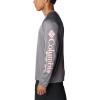 Columbia Men’s PFG Terminal Tackle Long Sleeve Shirt(City Grey/Pink Pop Logo)