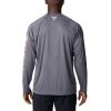 Columbia Men’s PFG Terminal Tackle Long Sleeve Shirt(City Grey/Tiki Pink Logo)