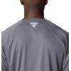 Columbia Men’s PFG Terminal Tackle Long Sleeve Shirt(City Grey/Tiki Pink Logo)