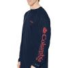 Columbia Men’s PFG Terminal Tackle Long Sleeve Shirt(Collegiate Navy/Sunset Red Logo)