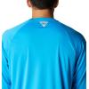 Columbia Men’s PFG Terminal Tackle Long Sleeve Shirt(Compass Blue/Carbon Logo)