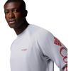Columbia Men’s PFG Terminal Tackle Long Sleeve Shirt(Cool Grey/Dusty Crimson Logo)