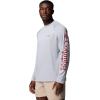 Columbia Men’s PFG Terminal Tackle Long Sleeve Shirt(Cool Grey/Dusty Crimson Logo)