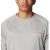 Columbia Men’s PFG Terminal Tackle Long Sleeve Shirt(Cool Grey/Salmon Logo)