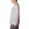 Columbia Men’s PFG Terminal Tackle Long Sleeve Shirt(Cool Grey/Salmon Logo)