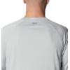 Columbia Men’s PFG Terminal Tackle Long Sleeve Shirt(Cool Grey/Spring Blue Logo)