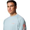 Columbia Men’s PFG Terminal Tackle Long Sleeve Shirt(Crushed Blue/Faded Peach Logo)