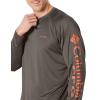 Columbia Men’s PFG Terminal Tackle Long Sleeve Shirt(Cypress/Bright Peach Logo)