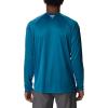 Columbia Men’s PFG Terminal Tackle Long Sleeve Shirt(Deep Marine/Laser Lemon Logo)