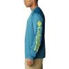 Columbia Men’s PFG Terminal Tackle Long Sleeve Shirt(Deep Marine/Laser Lemon Logo)