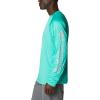 Columbia Men’s PFG Terminal Tackle Long Sleeve Shirt(Electric Turquoise/Cool Grey Logo)