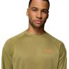 Columbia Men’s PFG Terminal Tackle Long Sleeve Shirt(Grove Green Heather/Spark Orange Logo)