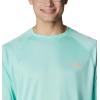 Columbia Men’s PFG Terminal Tackle Long Sleeve Shirt(Mint Cay/Bright Nectar Logo)
