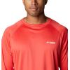 Columbia Men’s PFG Terminal Tackle Long Sleeve Shirt(Red Hibiscus/White Logo)