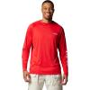 Columbia Men’s PFG Terminal Tackle Long Sleeve Shirt(Red Spark/White Logo)