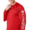Columbia Men’s PFG Terminal Tackle Long Sleeve Shirt(Red Spark/White Logo)