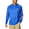Columbia Men’s PFG Terminal Tackle Long Sleeve Shirt(Tanzanite/White Logo)