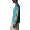 Columbia Men’s PFG Terminal Tackle Long Sleeve Shirt(Tranquil Teal/Orange Reef Logo)