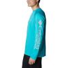 Columbia Men’s PFG Terminal Tackle Long Sleeve Shirt(Turquoise/Cool Grey Logo)