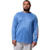 Columbia Men’s PFG Terminal Tackle Long Sleeve Shirt(Vivid Blue Heather/Bright Nectar Logo)
