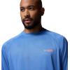 Columbia Men’s PFG Terminal Tackle Long Sleeve Shirt(Vivid Blue Heather/Bright Nectar Logo)