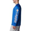 Columbia Men’s PFG Terminal Tackle Long Sleeve Shirt(Vivid Blue/Bright Nectar Logo)