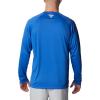 Columbia Men’s PFG Terminal Tackle Long Sleeve Shirt(Vivid Blue/Bright Nectar Logo)