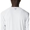 Columbia Men’s PFG Terminal Tackle Long Sleeve Shirt(White/Atoll Logo)