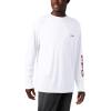 Columbia Men’s PFG Terminal Tackle Long Sleeve Shirt(White/Red Jasper Logo)
