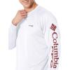 Columbia Men’s PFG Terminal Tackle Long Sleeve Shirt(White/Red Jasper Logo)