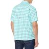 Columbia Men’s Super Slack Tide Camp Shirt Short Sleeve(Bright Aqua Palaka Plaid)