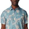 Columbia Men’s Super Slack Tide Camp Shirt Short Sleeve(Canyon Blue Palmeria)