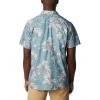 Columbia Men’s Super Slack Tide Camp Shirt Short Sleeve(Canyon Blue Palmeria)