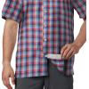 Columbia Men’s Super Slack Tide Camp Shirt Short Sleeve(Carbon Mid Gingham)