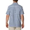 Columbia Men’s Super Slack Tide Camp Shirt Short Sleeve(Carbon Palaka Plaid)