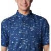 Columbia Men’s Super Slack Tide Camp Shirt Short Sleeve(Carbon Tailfins Print)