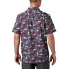 Columbia Men’s Super Slack Tide Camp Shirt Short Sleeve(Carbon Tribal Fish Print)