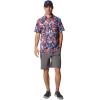 Columbia Men’s Super Slack Tide Camp Shirt Short Sleeve(Collegiate Navy Ikat Palms)
