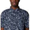 Columbia Men’s Super Slack Tide Camp Shirt Short Sleeve(Collegiate Navy Small Mighty Marlins Print)