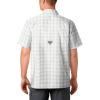 Columbia Men’s Super Slack Tide Camp Shirt Short Sleeve(Cool Grey Palaka Plaid)