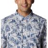 Columbia Men’s Super Slack Tide Camp Shirt Short Sleeve(Cool Grey Pfg Origins Print)